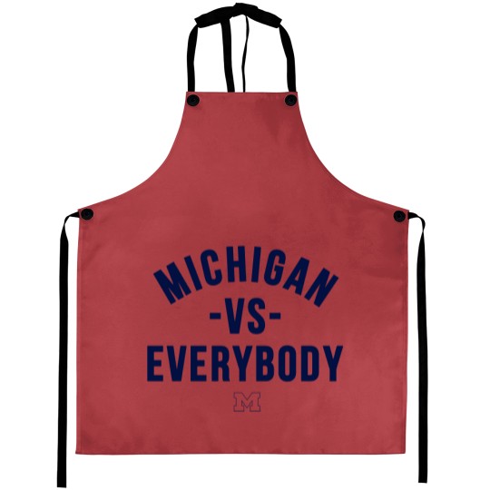 Discover Michigan Vs Everybody Aprons, Wolverines Football Fan Gear, College Team Aprons