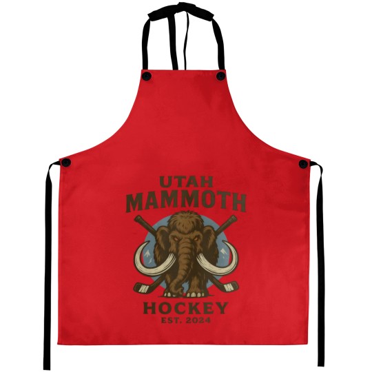Discover Utah Mammoth Hockey Aprons, Utah Mammoth Aprons, Unisex Sports Aprons
