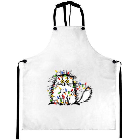 Discover Christmas Funny Cat Aprons, Funny Cat Aprons