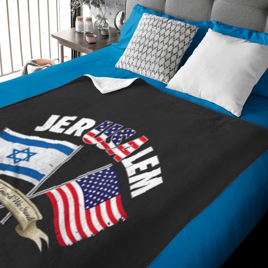 Discover jerusalem israel usa american flag Baby Blankets