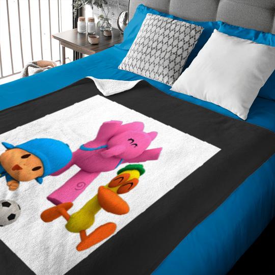 Discover pocoyo playing football Baby Blankets
