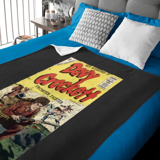 Discover Davy Crockett - Comic Book Title Page Vintage Baby Blankets
