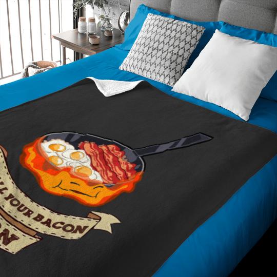 Discover Calcifer. May All Your Bacon Burn Baby Blankets
