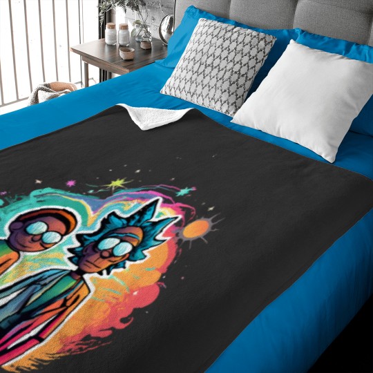 Discover Interdimensional Adventure Awaits Rick Mortys Silhouette Baby Blankets