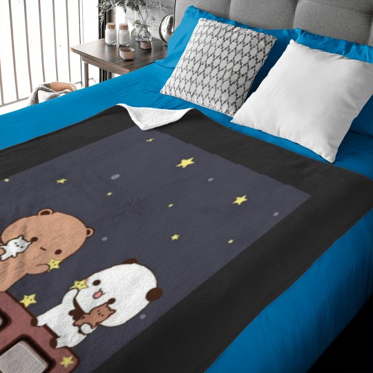 Discover Bubu and Dudu Watching The Moon Together Baby Blankets