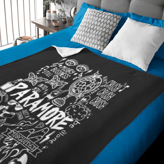 Discover Paramore Doodle Art Baby Blankets, Vintage Paramore Album Lyric Merch