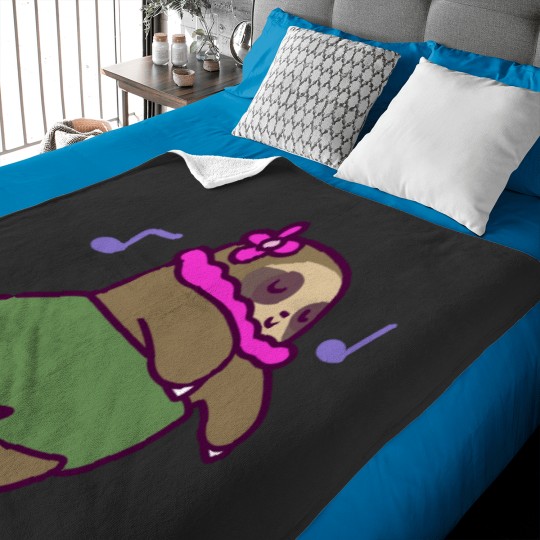 Discover Cute Hula Sloth Baby Blankets