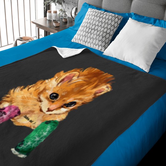 Discover Funny Tater Tot Cat Baby Blanket