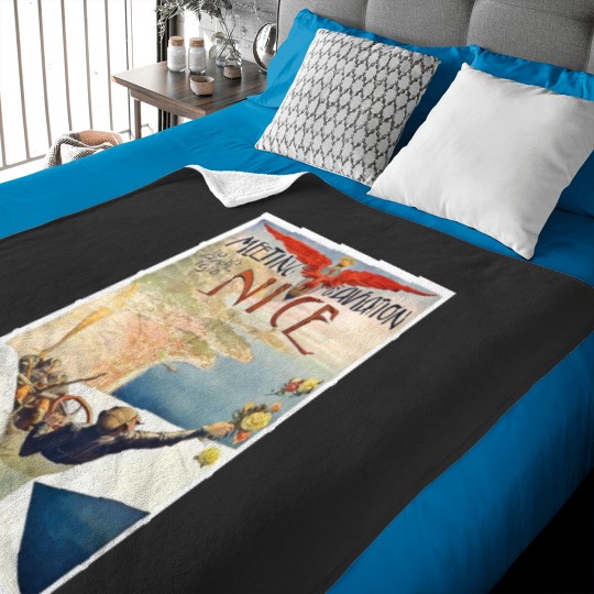 Discover 1910 Meeting dAviation Nice France Advertising Baby Blankets