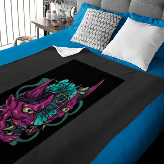 Discover Japanese Hannya Mask Baby Blankets