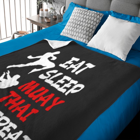 Discover Muay Thai Eat Sleep Repeat Thai Boxing Kickboxing Baby Blankets