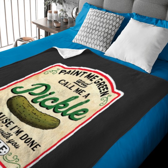 Discover Vintage Green Pickle Lover Baby Blanket