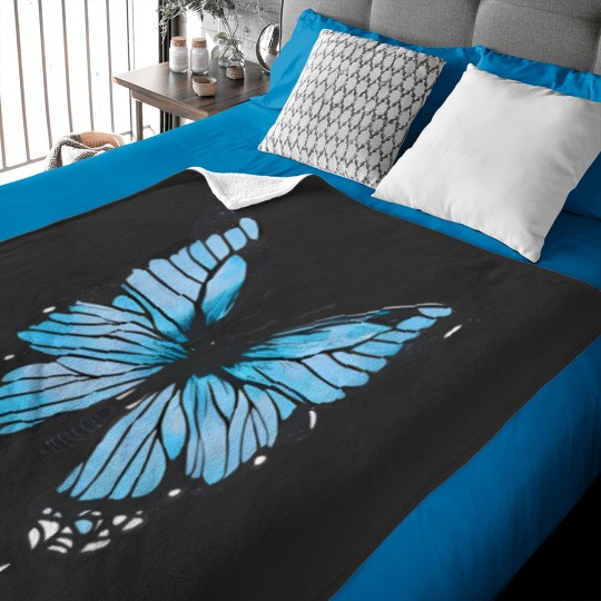 Discover Blue Butterfly Art Garden Beautiful Butterflies T-Shirt Baby Blankets