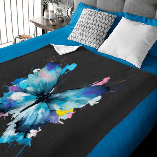 Discover Blue Butterfly Art Garden Beautiful Butterflies 21 Baby Blankets