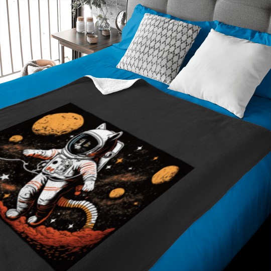 Discover Astronaut cat on space adventures Baby Blankets