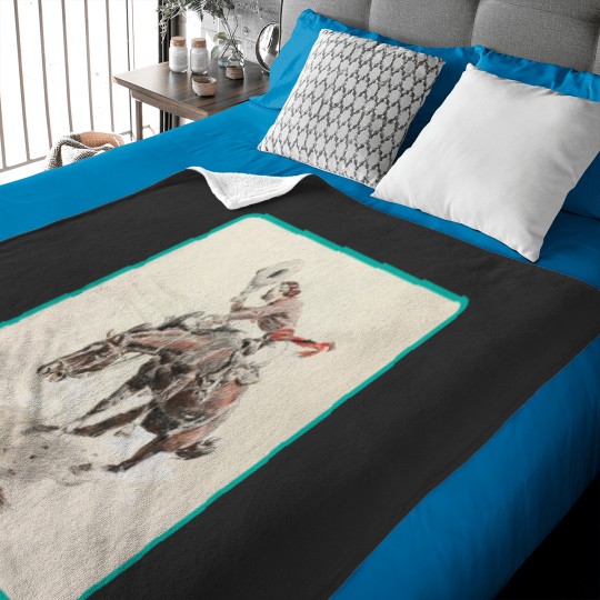 Discover Cowgirl Cowboy Rodeo Horse Western Country Vintage America Baby Blankets