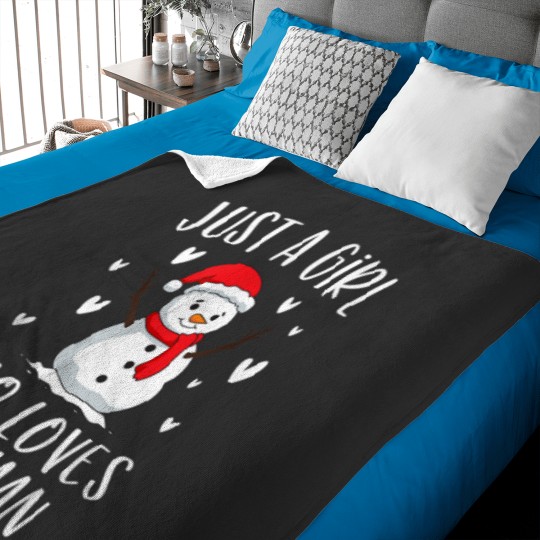 Discover Just A Girl Who Loves Snowman Xmas Cute Christmas Baby Blankets