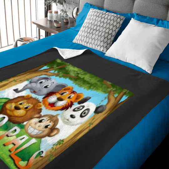 Discover Zoo - Pals - Family - Wood Baby Blankets