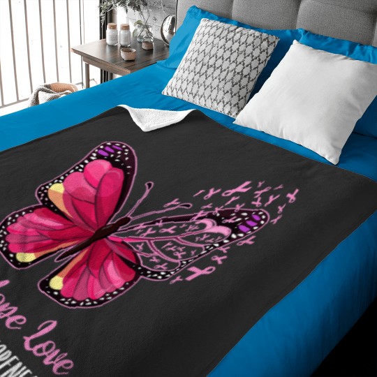 Discover Faith Hope Love Butterfly Breast Cancer Awareness Idea Baby Blankets