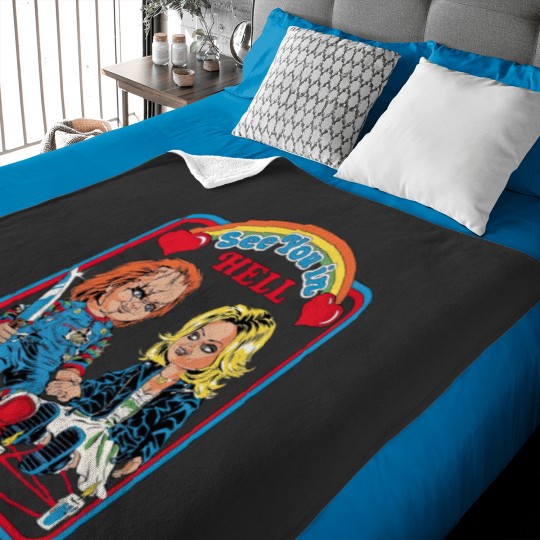 Discover Chucky & Tiffany - See You In Hell Baby Blankets