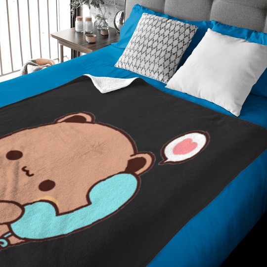 Discover Dudu Is Making A Call To His Bubu, Cute Panda Bear Couple Bubu and Dudu Active Baby Blankets