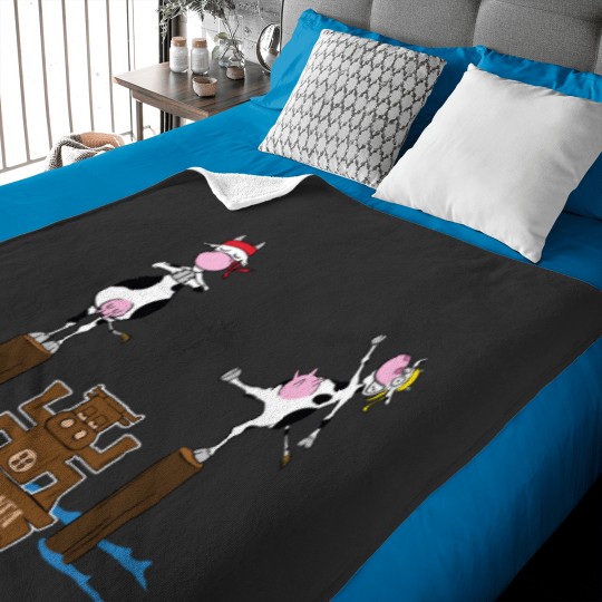 Discover Cow-Lanta, the pole test Baby Blankets