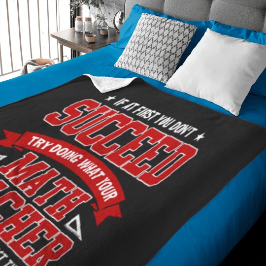 Discover Copy of Math Teacher Shirt Funny School Mathematics Quote Baby Blankets