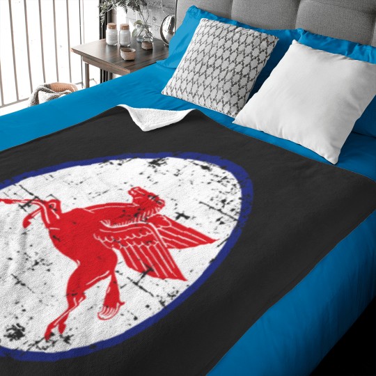 Discover Mobil Gas Oil Pegasus Circle Distressed Faded Baby Blankets