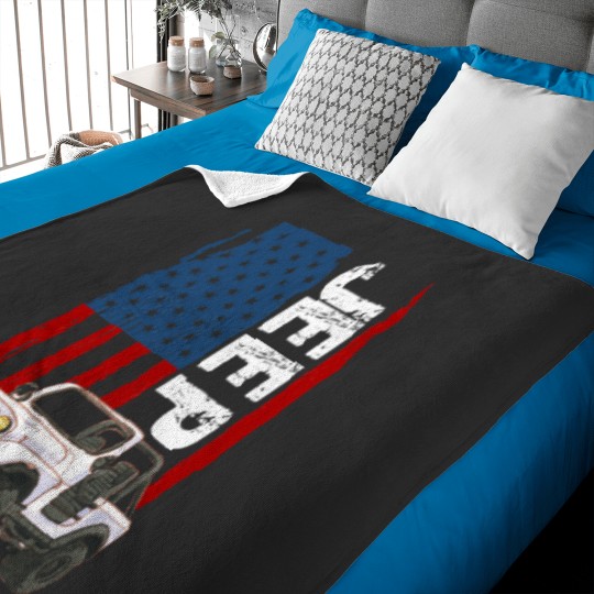 Discover -Jeep-American Flag-Jeep- Baby Blankets