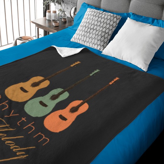Discover Guitar Player Vintage Guitarists Design Musician Music Teach Baby Blankets