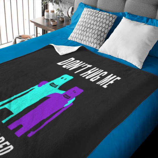 Discover Don't hug me i'm scared cyan and purple Baby Blankets