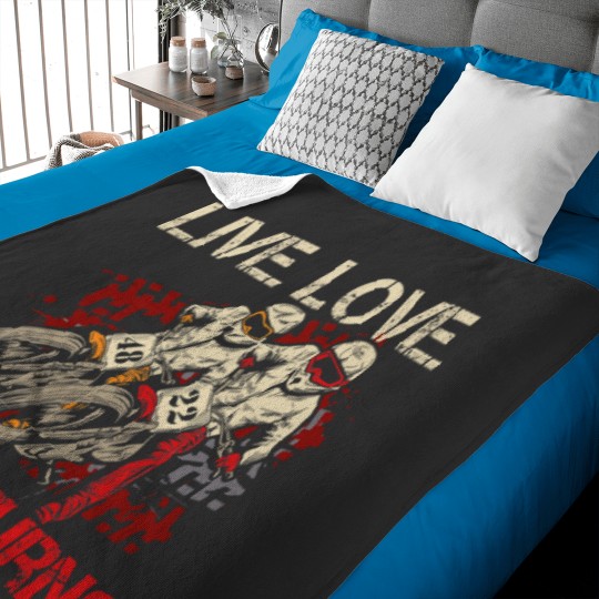 Discover Live. Love. Left Turns Quote for a Flat Track Racer Baby Blankets