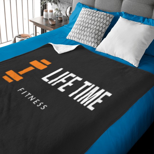 Discover Lifetime Fitness Black Tee Baby Blankets