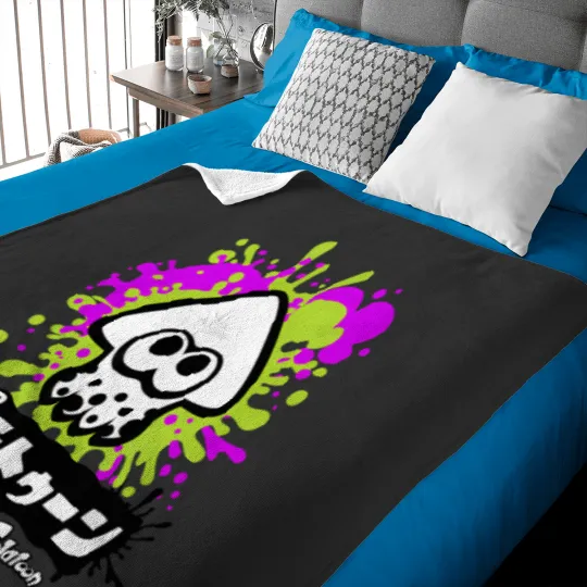 Discover nintendo splatoon inkling text splatter graphic Baby Blankets