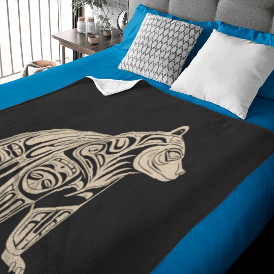 Discover Bear Native Formline Art Salish Haida Tlingit Pacific Animal Baby Blankets