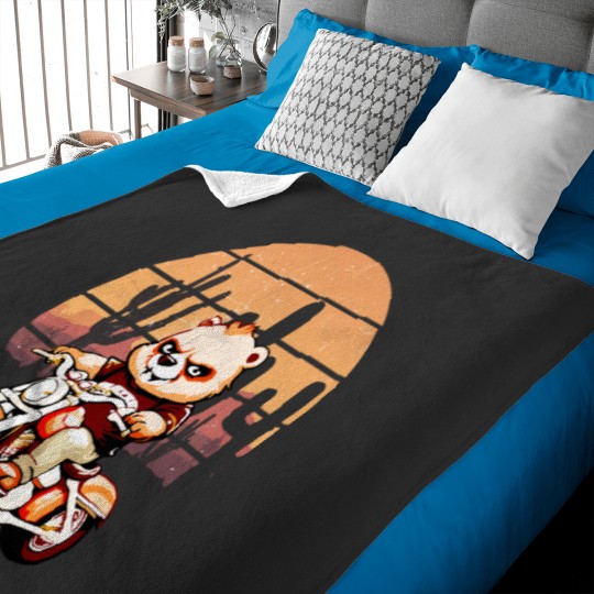 Discover Bear  Riding Motorcycle Baby Blankets