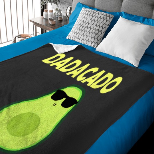 Discover dadacado funny avocado dad and baby father's day daddy Baby Blankets