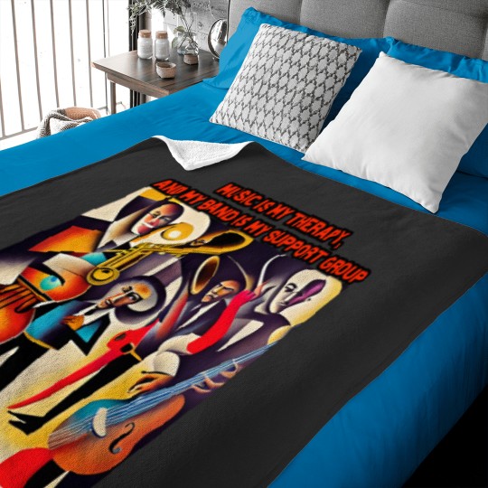 Discover Music Therapy Band Support Group Baby Blanket