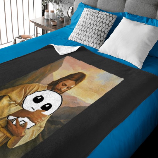 Discover Jesus Holding Autism Creature Tbh Creature Tarkus Shield Baby Blankets