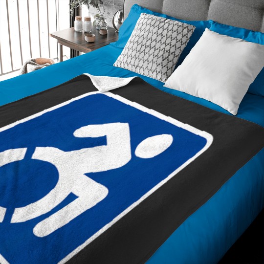Discover handicap symbol blue and white handicap sign Baby Blankets