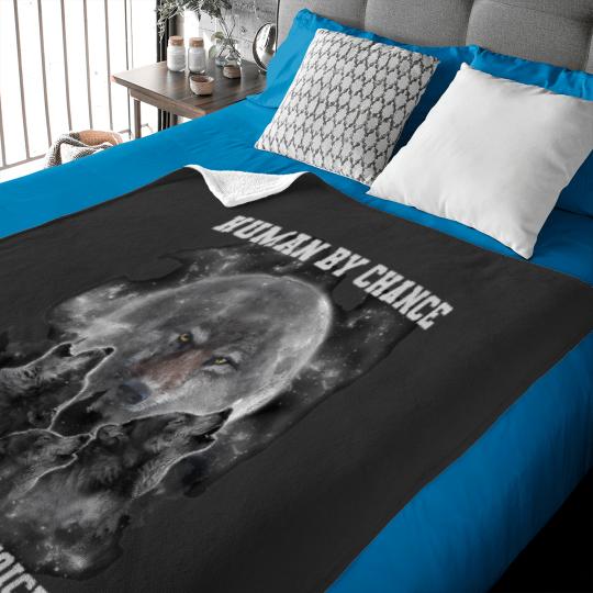 Discover human by chance alpha by choice funny alpha wolf meme Baby Blankets
