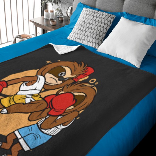 Discover Cute Muay Thai Sloth Fighters 2Thai Boxing and Kickboxing Baby Blankets