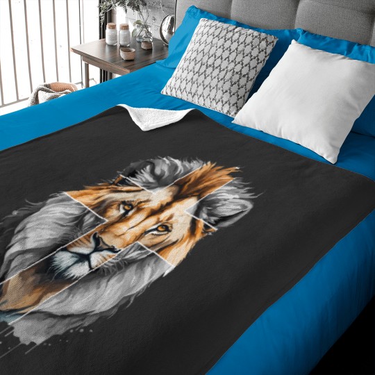 Discover jesus lion of judah christian cross Baby Blankets