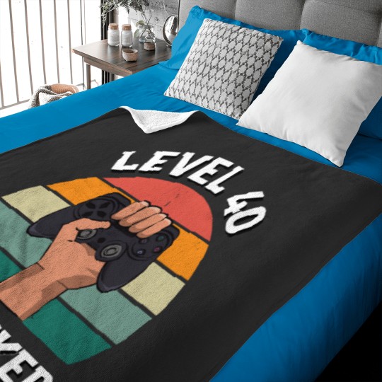 Discover Level 40 Unlocked Birthday Baby Blanket