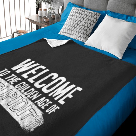 Discover Welcome to the golden age of stupidity white design Baby Blankets