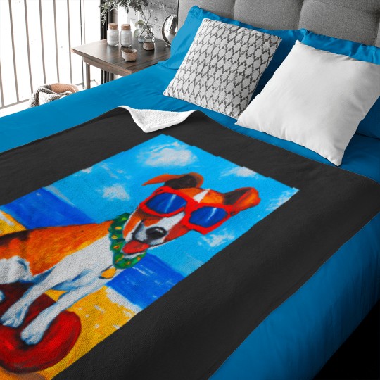 Discover Artful Dogs - Dog On The Rocks Brothers Baby Blankets