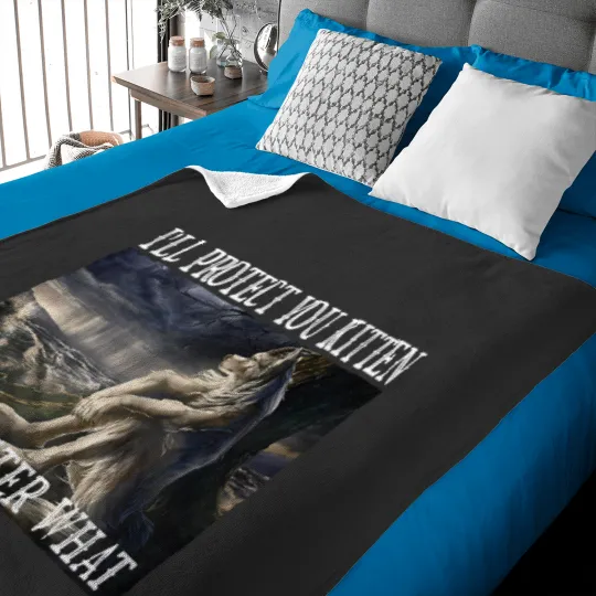Discover Sitting Wolf Literally Me Werewolf Ripping Meme Alpha Wolf Baby Blankets