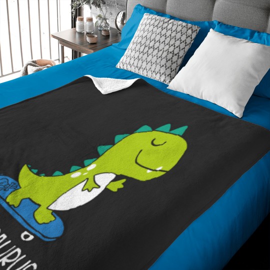 Discover Skating Dino Skating Dino Skate-O-Saurus Dinosaur Baby Blankets