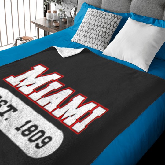 Discover Miami - University College Style Established White Logo Baby Blankets