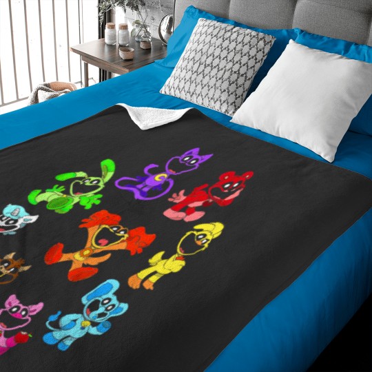 Discover Funny Vintage Smiling Critters Catnap Dogday Lover Baby Blankets